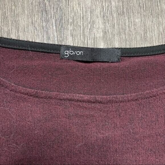 gibson Burgundy Boxy Soft Light Weight Sweater Top Size XXS - Picture 3 of 9